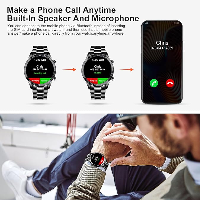 Men Stainless Steel Smart Watch